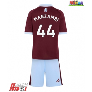 Aston Villa Johan Manzambi #44 Primera Equipación Niños 2026-27 Manga Corta (+ Pantalones cortos)